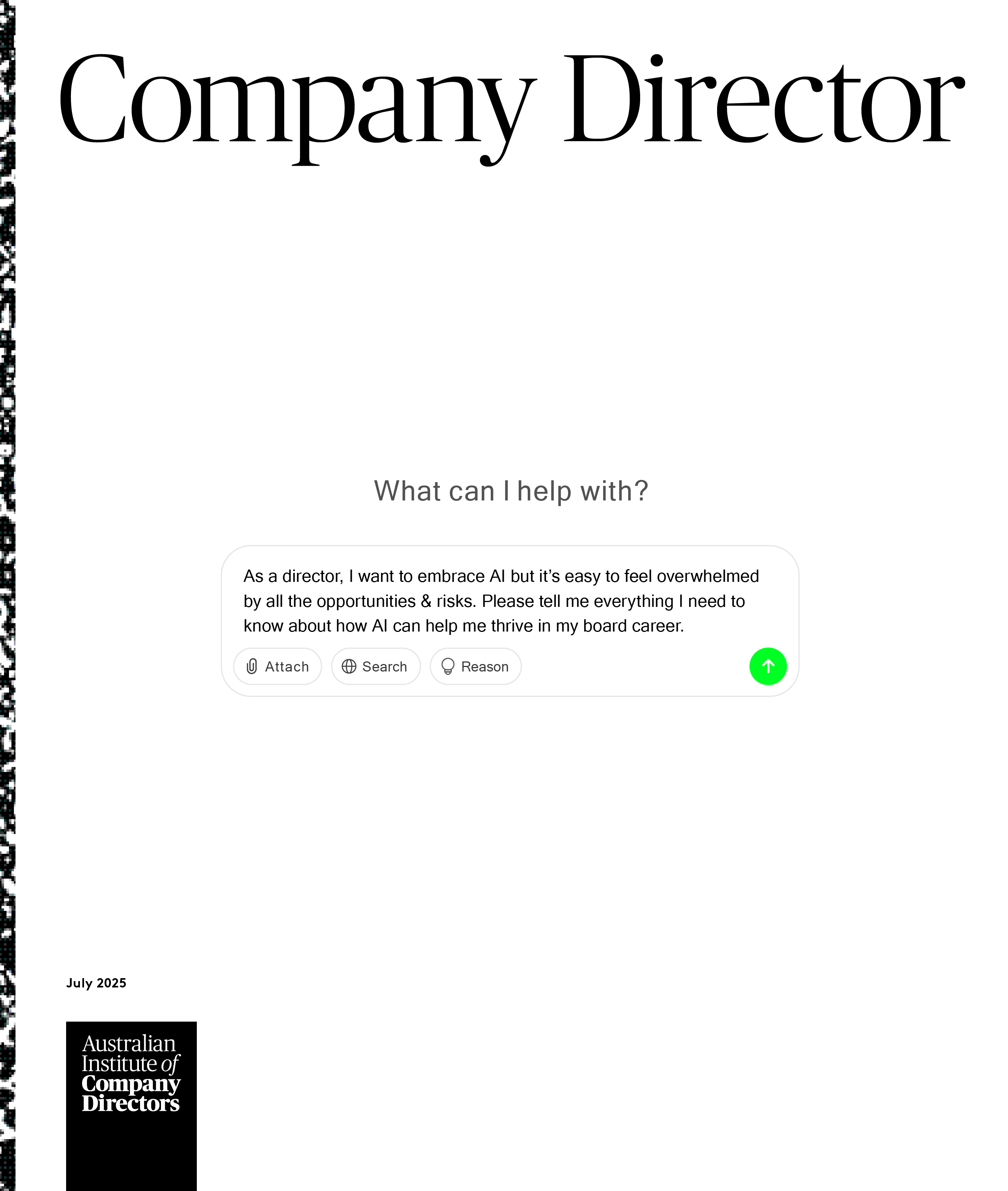 Australia's leading magazine for directors.